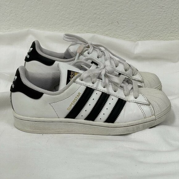 Adidas Superstar C Unisex Kids White Lace Up BA8378 Comfort Sneaker Shoes Size 4
